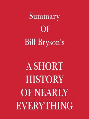 cover image of Summary of Bill Bryson's a Short History of Nearly Everything